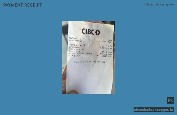 Beispiel für einen Zahlungsscheck der kanadischen CIBC-Bank (Vorschau)